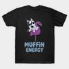 Men Black Print T-shirt Muffin Energy No-Cut Transfer Paper Print Cotton Tshirt