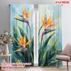 2pcs,2D Plane Printing Popular Curtain Panels Tropical Elegance Polyester Fabric (without Rod) Holiday for Bedroom, Living Room,