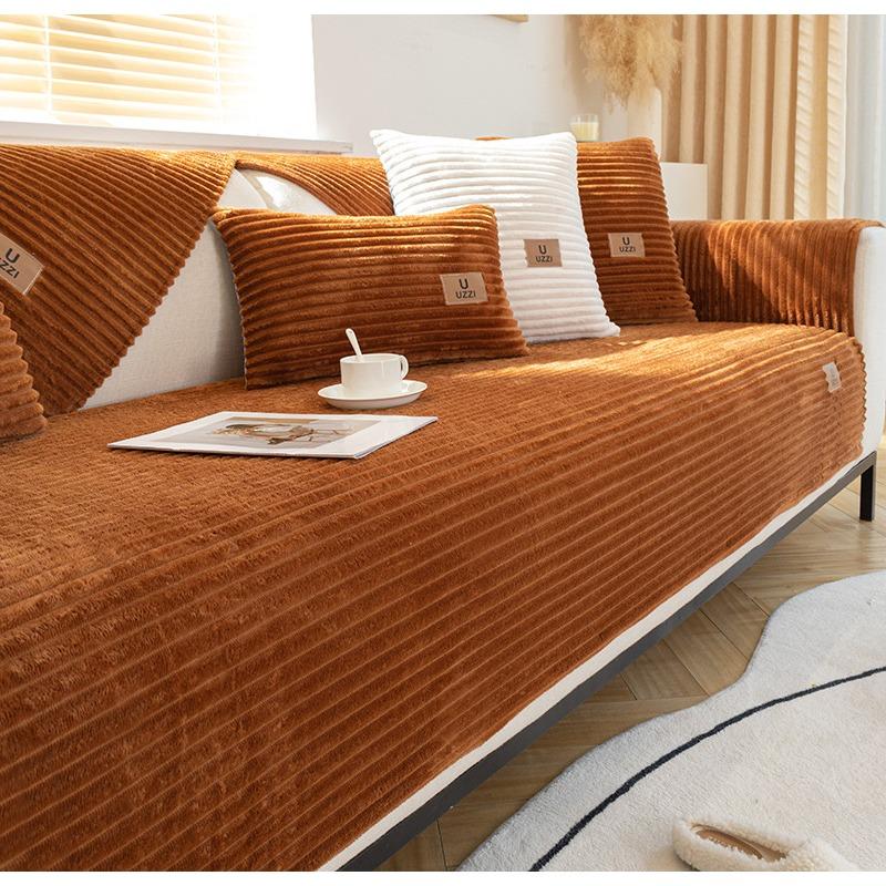 Sofa Cushion Winter Thickened Fleece Non-Slip Simple Modern Cushion Sofa Cover Cover Towel Flannel