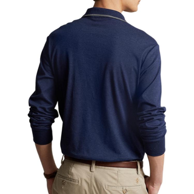 Polo Ralph Lauren Einfarbiges Polohemd mit Mikro-Logo Kurzarm Herren Oberteile Marineblau 16822198-410