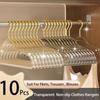 10Pcs Thickened Transparent Glitter Hangers Non-slip Trouser Rack  Clothing Stores