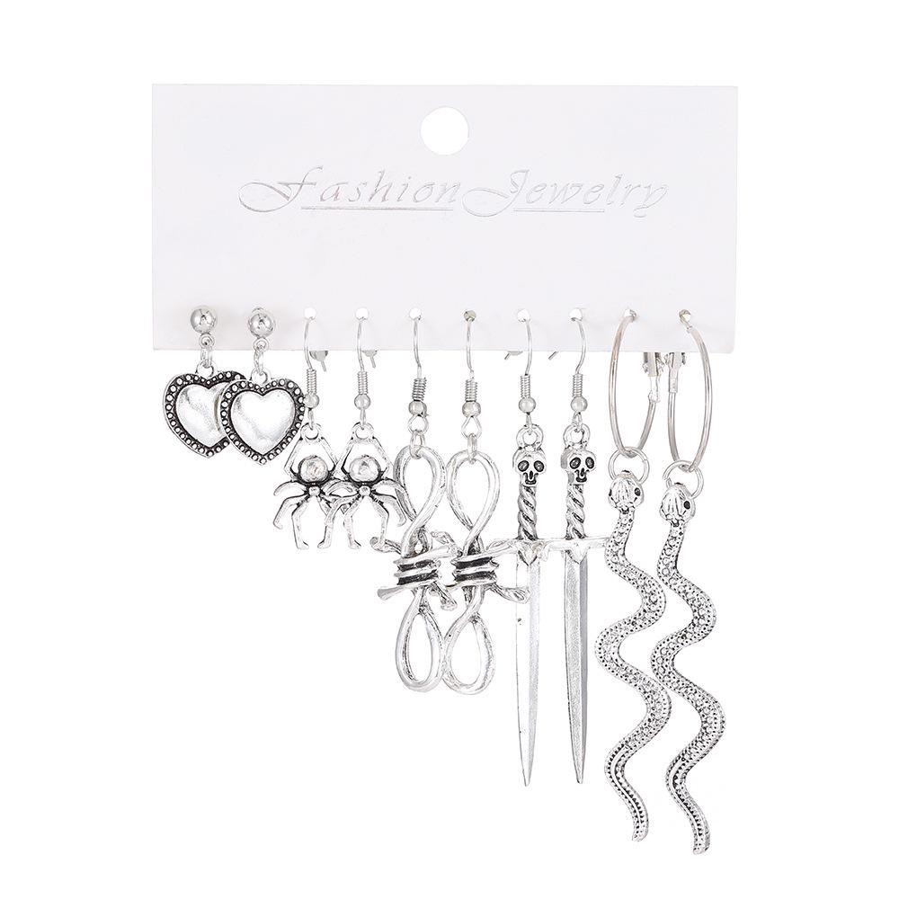Butterfly, Snake & Sword Earrings Set: Retro European & American Style for Women - Perfect for Halloween