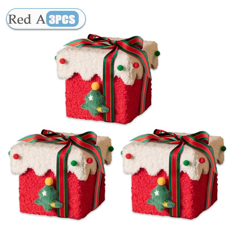 Cute Christmas Gift Box Christmas Eve Apple Packaging Box Creative Plush Fabric Decoration Gift Girlfriend Exquisite Apple Box