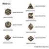7 Pcs Yellow Bone Metal Dice Hollow Metal Polyhedral Dice Set Suitable for Role-Playing RPG  Board Game Card Game