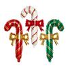 6pcs Christmas Decoration Candy Cane Bow Balloon Red And Green Stripes Christmas Foil Balloon Xmas New Year Party Supplies