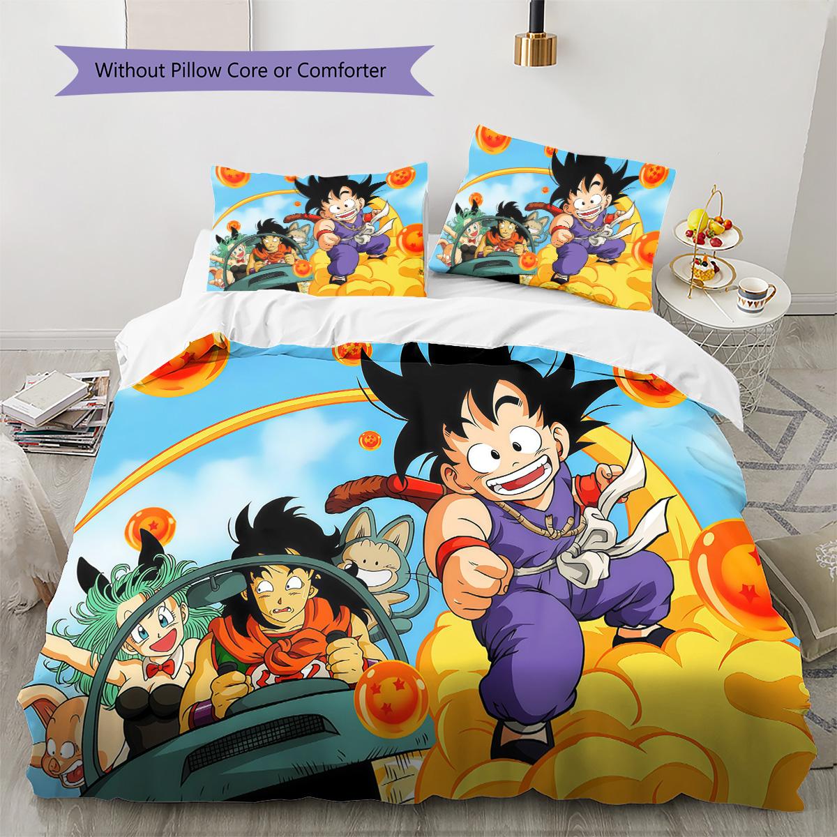 

Dragon Ball Modern Bedding Set Soft Duvet Cover Pillowcases Microfiber for Bedroom Living Room 135x200cm