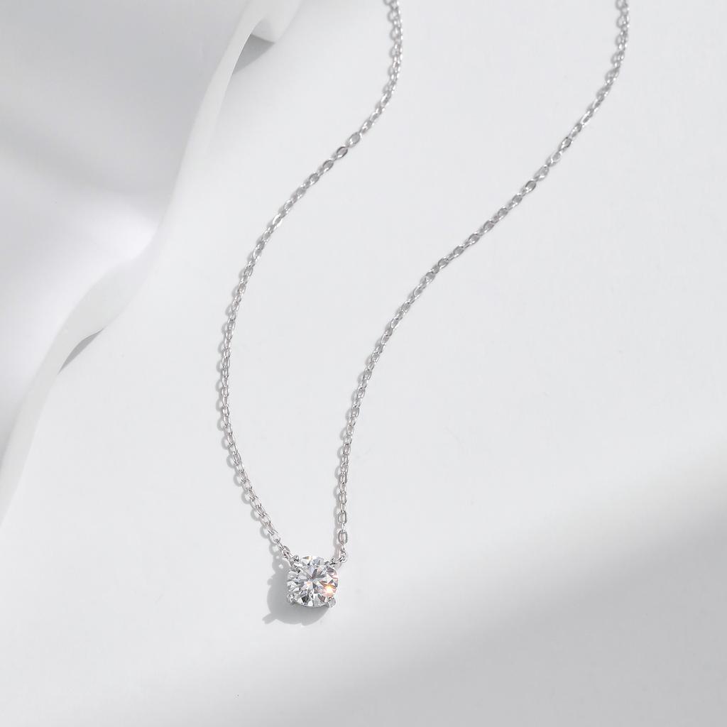 MODIAN Moissanite Pendant Necklace D 0.8CT Lab Diamond For Women Wedding Engagement 925 Silver Fine Jewelry Gift