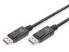 DIGITUS DisplayPort Cable with Latches 1080p 60Hz FHD Type DP/DP / Black 5m