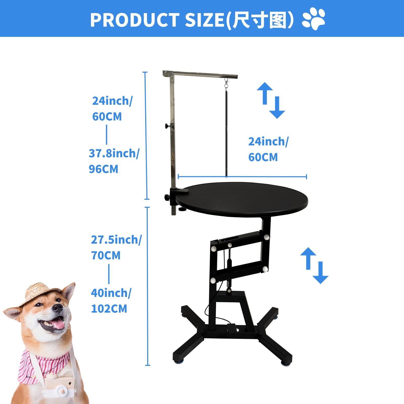 

Pet Grooming Table Lift & Rotate Air-Pump Hydraulic Dog Cat Bath Clipper Stand Adjustable Height Heavy Duty Station 360° Swivel