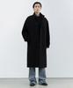 Wool Blend Oversized High-Neck Coat [Black]