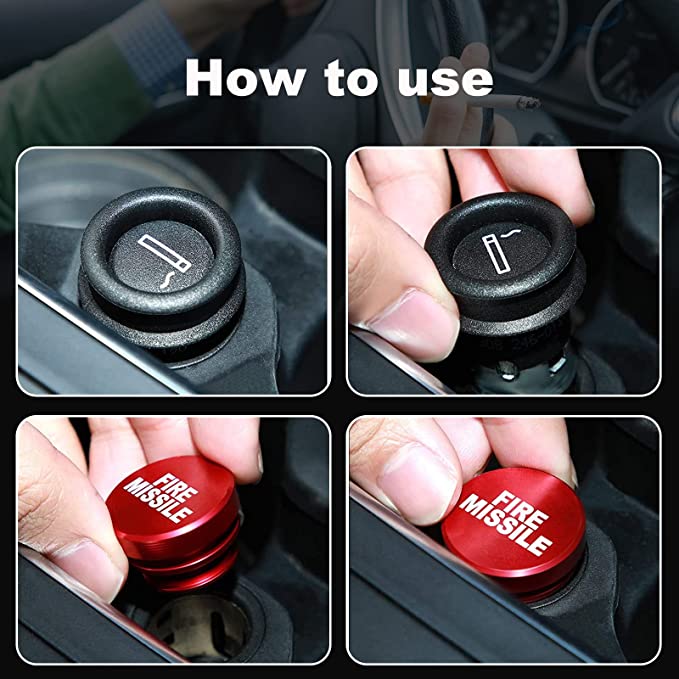 2 Pieces Car Cigarette Lighter Cover Aluminium Dustproof 12V Plug