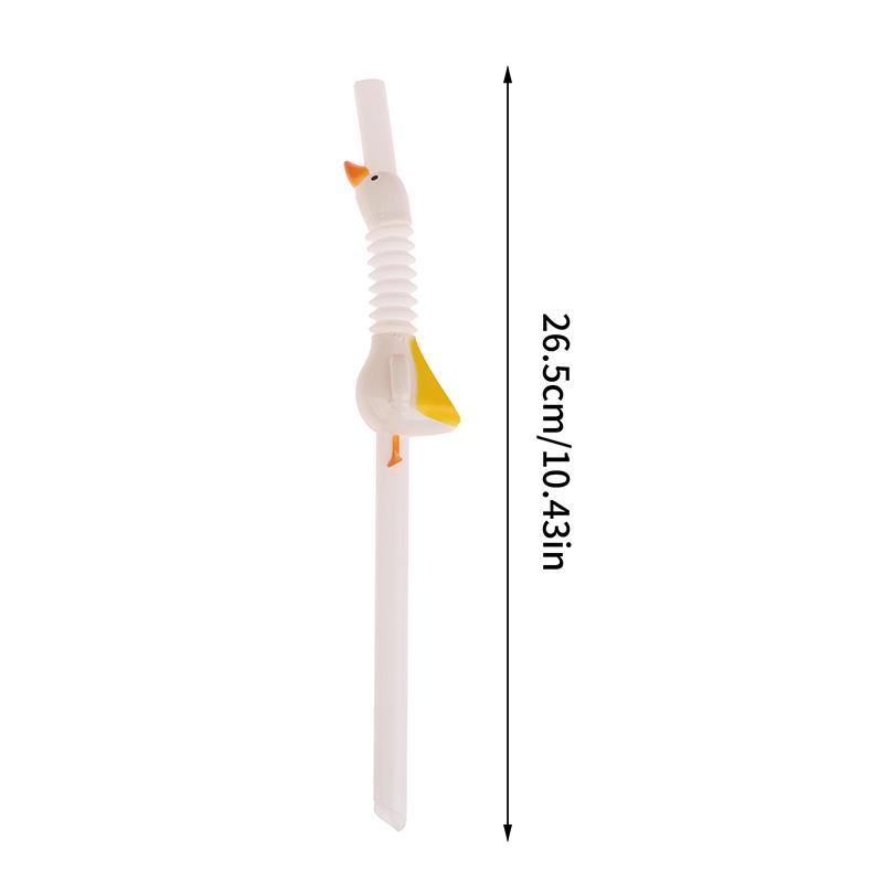 1Pc  Animal Long Goose Straw With Brushes Reusable Large Diameter Drinking Straw Curved Straws Thick Tube Shape Straws