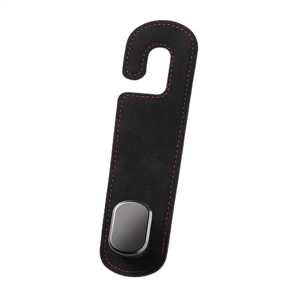 Universal Metal Car Seat Headrest Hook 2 In 1 Soft Leather Car Seat Back Hook for Purse Bag Backpack Double Hook Car Seat Hanger