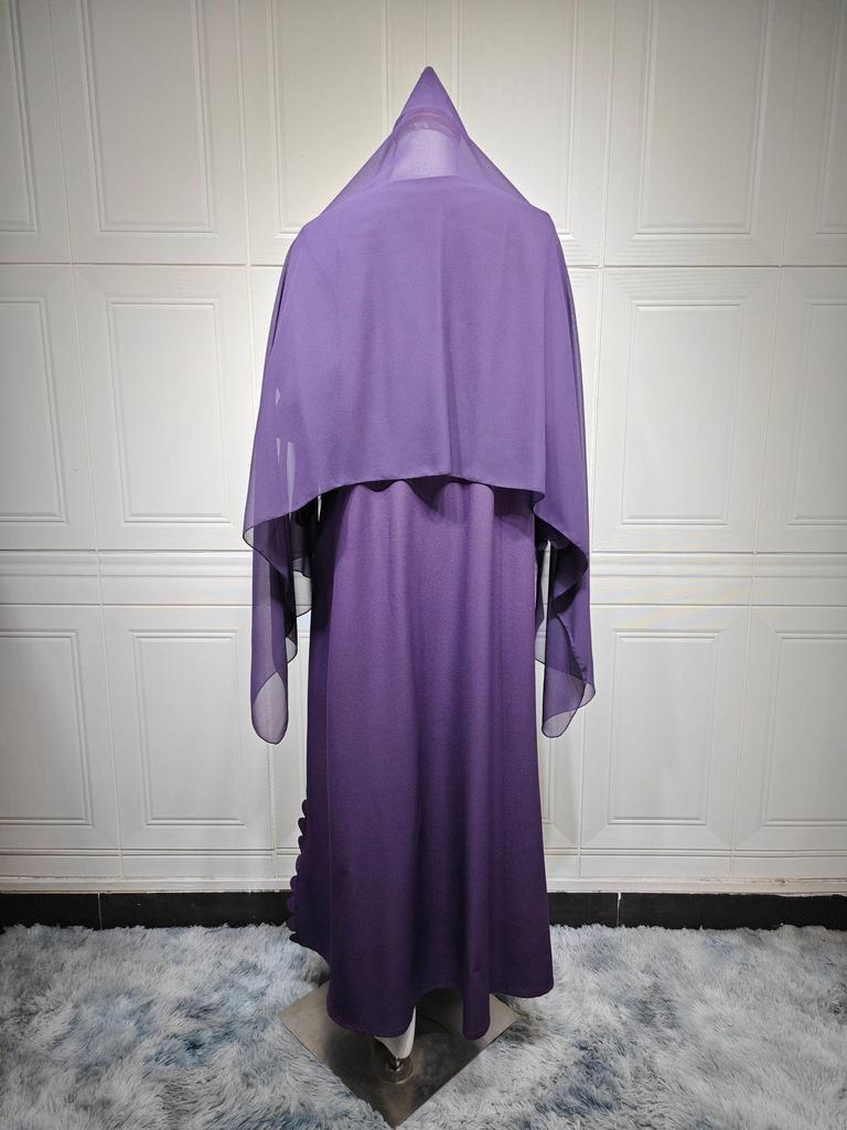 Elegantes zweiteiliges Set aus Cardigan und Hijab - 2025 TikTok Mode, Dubai & Türkei Edition