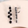 Modeschmuck Natürlicher Schwarzer Spinell Ring Ohrringe Schmuckset 925 Sterling Silber Damen Black Friday Party Geschenk
