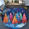 Winter Forest Round Area Rug,Carpet Rug for Living Room Bedroom Sofa Playroom Decor,Non-slip Floor Mat