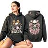 Fashion Vintage Women's Hoodie Skull Flower Printing Loose Fashion Pullover Autumn Clothing Casual Clothes Men Women Tops Sweatshirts