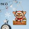 Festive Cartoon Santa Deer Ornaments Christmas Wooden Pendant, Decorative Reindeer/Santa Claus/Gnome Pattern Hanging Sign, Welcome Sign with