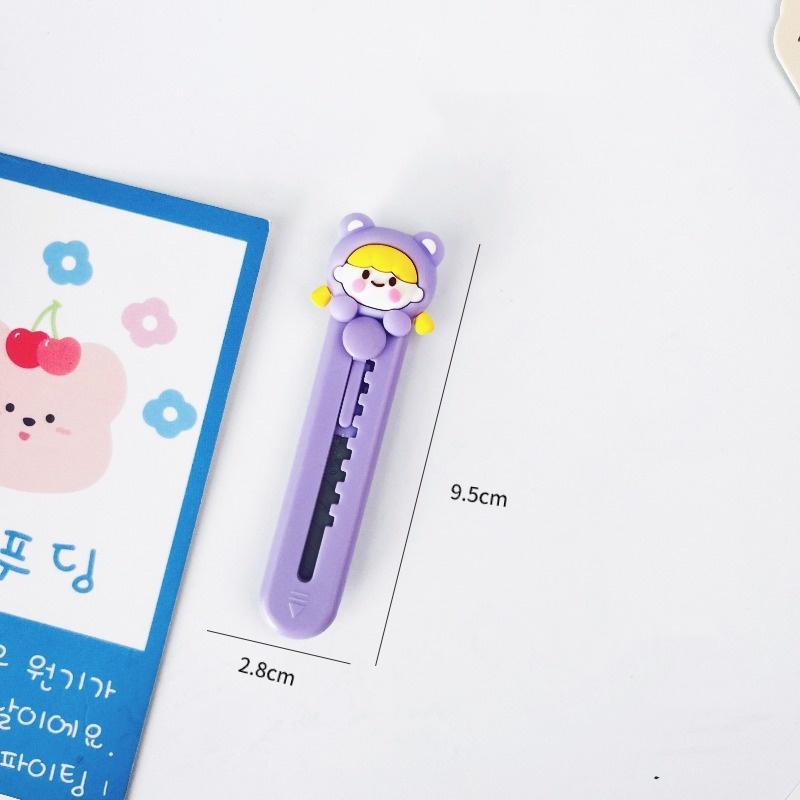 Paper Cutting Knife Retractable Student Stationery Knife Mini Utility Knife Cartoon For School Home Art Projects