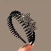Flocking Sawtooth Headband Elegant Temperament Rhinestone Five-pointed Star Hair Band Girl Face Washing Headband