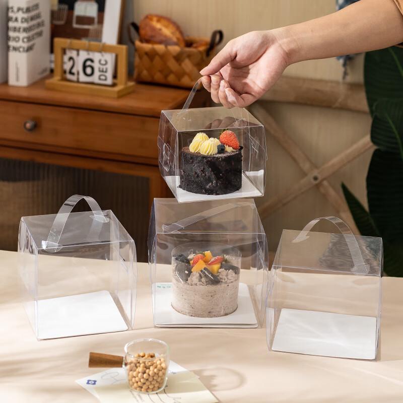 

4-дюймовая прозрачная коробка для торта с ручкой