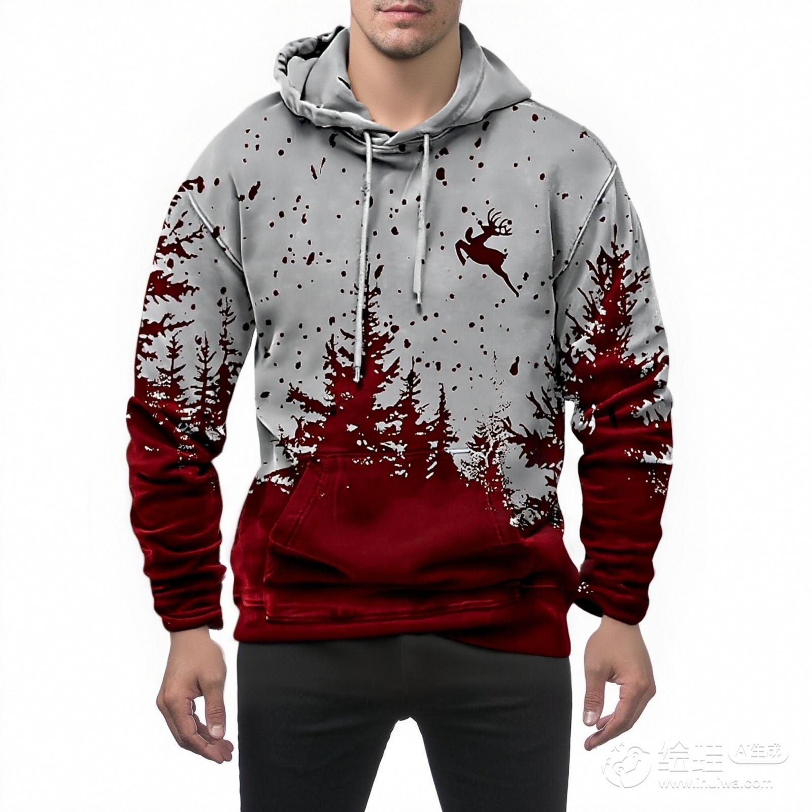 

Men s And Women s Personalized And Creative Christmas Printed Long-sleeved Hooded Sweatshirt, Men s Fashionable Christmas Clothing, Casual Sports Top XL белый