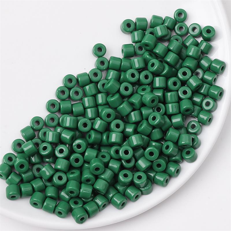 Acrylic Cream Solid Color Small Cylinder Beads for DIY Hairpin, Bracelet, Necklace Jewelry Accessories