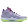 Li Ning Slip Resistant Abrasion Resistant High Top Basketball Shoes Unisex Purple Green ABAR065-3