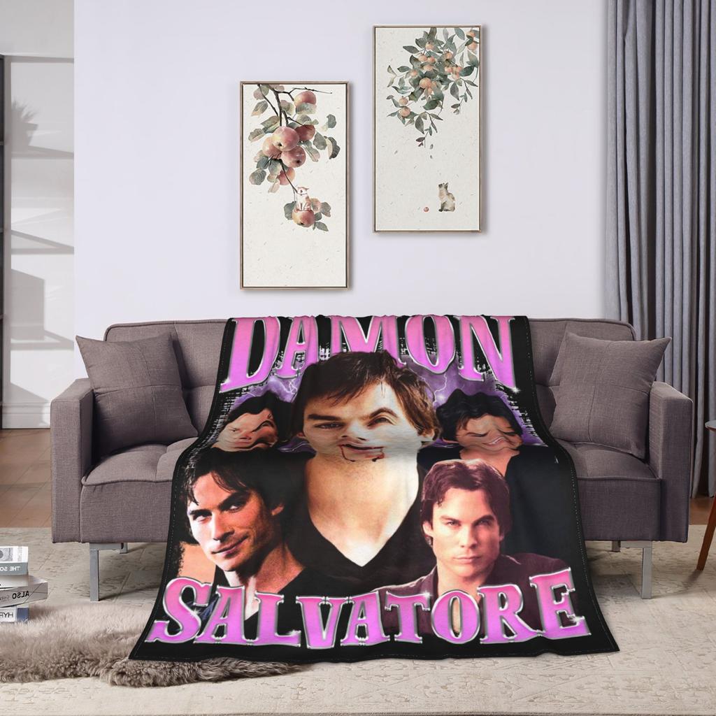 Ian Somerhalder Blankets Fleece Autumn/Winter Damon Salvatore Cat Multi-function Warm Throw Blanket for Bed Car Bedspreads