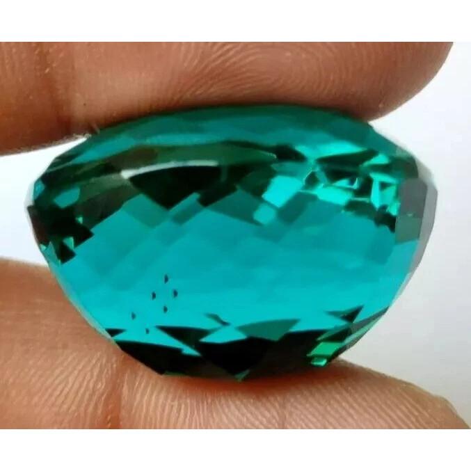 Certified Teal Blue Topaz Large For Cushion Cut 59-60 Ct Beautiful Gemstone