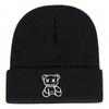 Knitted Warm Winter Autumn Beanies Stitching Embroidered Bear Little Neutral Gender Women  Men For Hats Hip Hop Urban Street Style Cap Beanie Hat