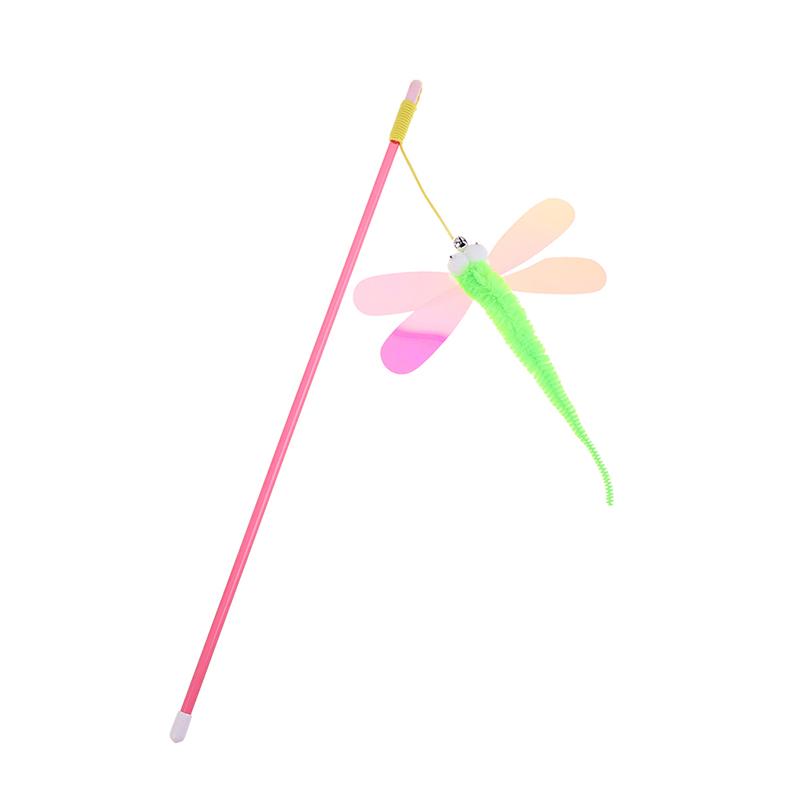 

Кошачья палочка-дразнилка с блестками и большими глазами, Игрушка для кошек «Стрекоза», Интерактивная палочка-дразнилка зелёный