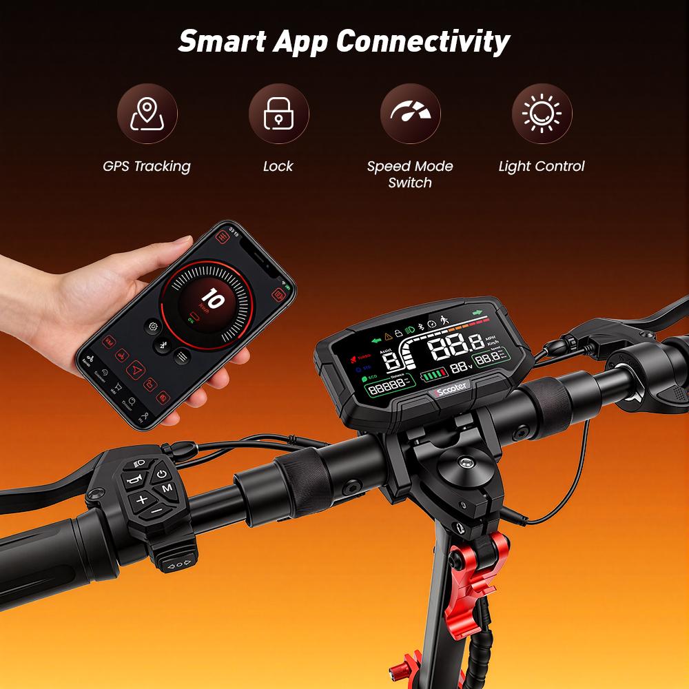 iScooter GX3 Pro Electric Scooter1200W 15.6Ah 11'' Off-Road Tires 25KM/H Max Speed 45KM+ Range Adult Electric Scooters