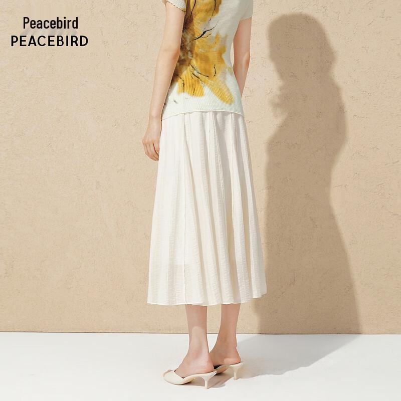 PEACEBIRD AAGFG230T Pleated High-Waist Long Skirt