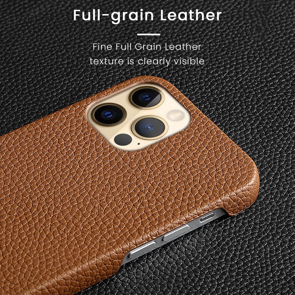 Genuine Cow Leather Phone Case for Apple iPhone 15 13 14 Pro Max 15Pro 14Pro 13Pro 12ProMax Shockproof Protector Back Cover