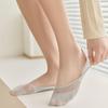 Women's Summer Thin Solid Color Mesh Silicone Non Slip Shallow Mouth Invisible Boneless Heel Socks
