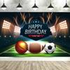Soccer Stadium Birthday Backdrop – Boys' Party Decoration, Perfect For Cake Table Photo Background & Banner Props-Tapestry