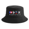 Chapeau Bob Réversible Imprimé Porto Rico Casquette Rétro de Pêcheur pour Hommes Femmes Été Protection Solaire Extérieure Chapeau de Voyage pour la Plage