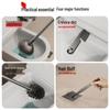 Wall-Mounted No-Drill Toilet Brush Set with Storage Rack