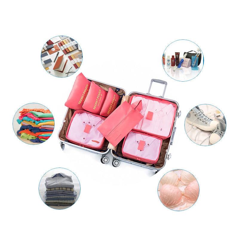 6 In 1 Travel Organizer Laundry Pouch Travel Luggage Bag Clothes Organizer Set