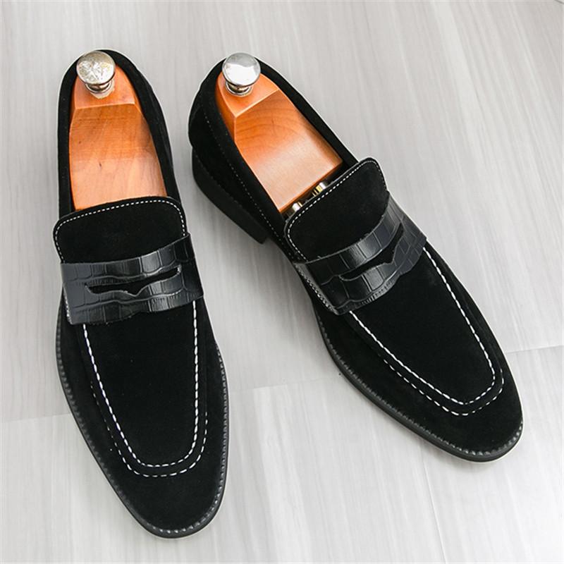 

Мода Роскошь Тренд Дизайнер Новые Смешанные Цвета Замшевая Кожа Повседневная Обувь Для Мужчин Пенни Лофер Формальное Свадебное Платье Выпускной 38