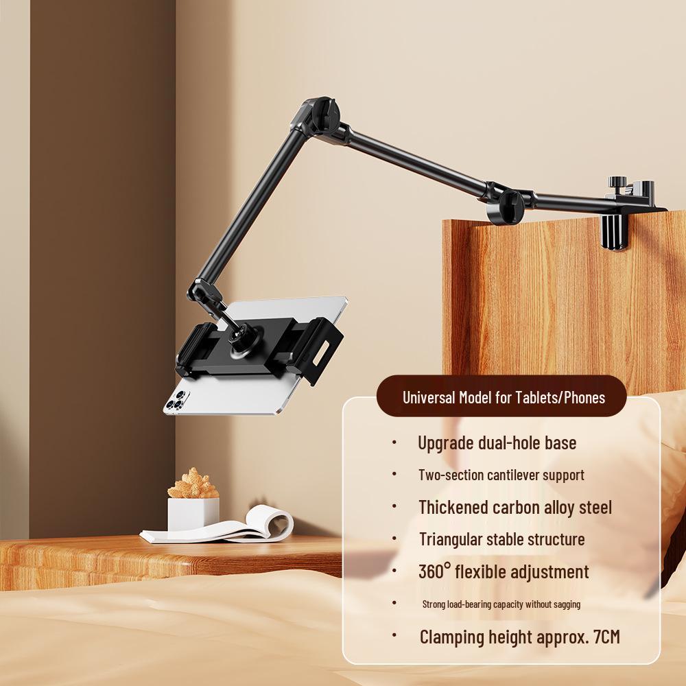 Adjustable 360° Rotating Metal Phone & Tablet Stand for Bedside or Desktop Use