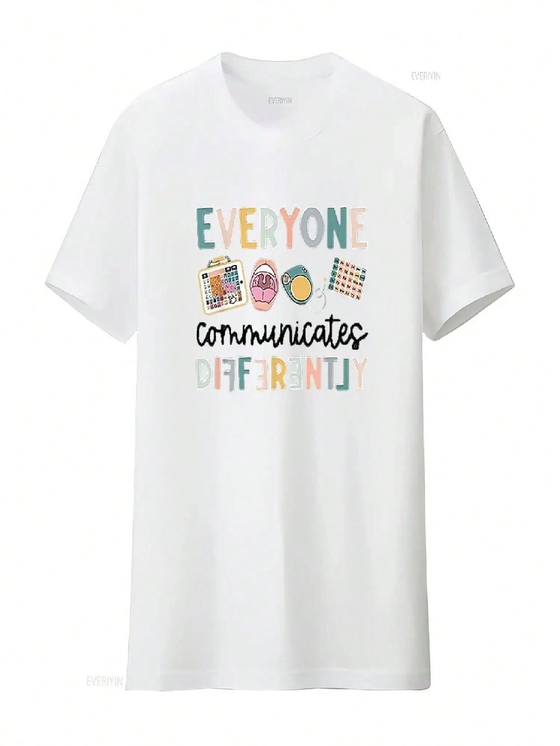 Slp Everyone Communicate Differently Speech Pathologist Aac T Shirt Vintage Washed Unisex Stylish Slightly Streetwear S разноцветный