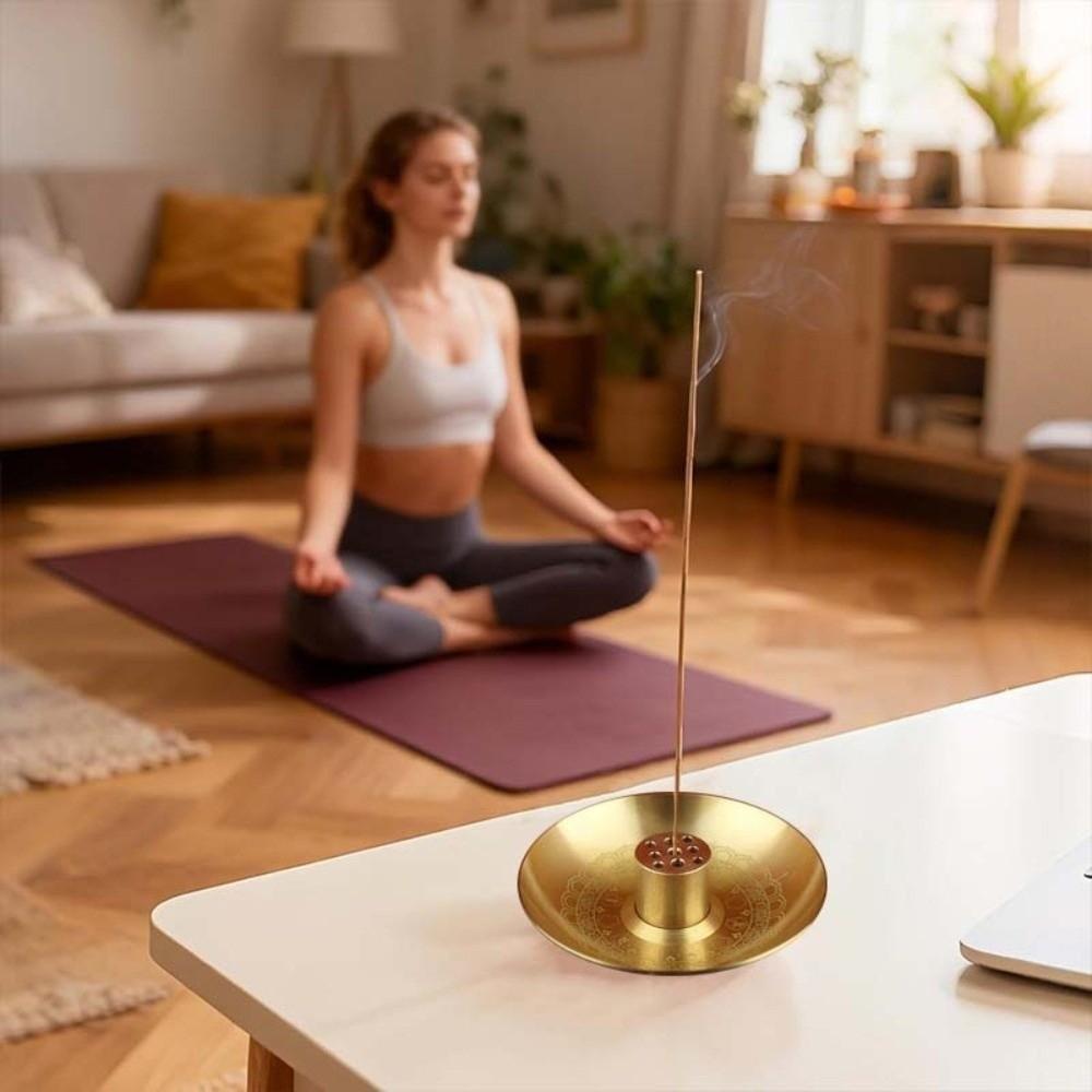 Burner Stand Round Incense Burner Incense Tray Incense Stick Plate 9 Hole Incense Holder