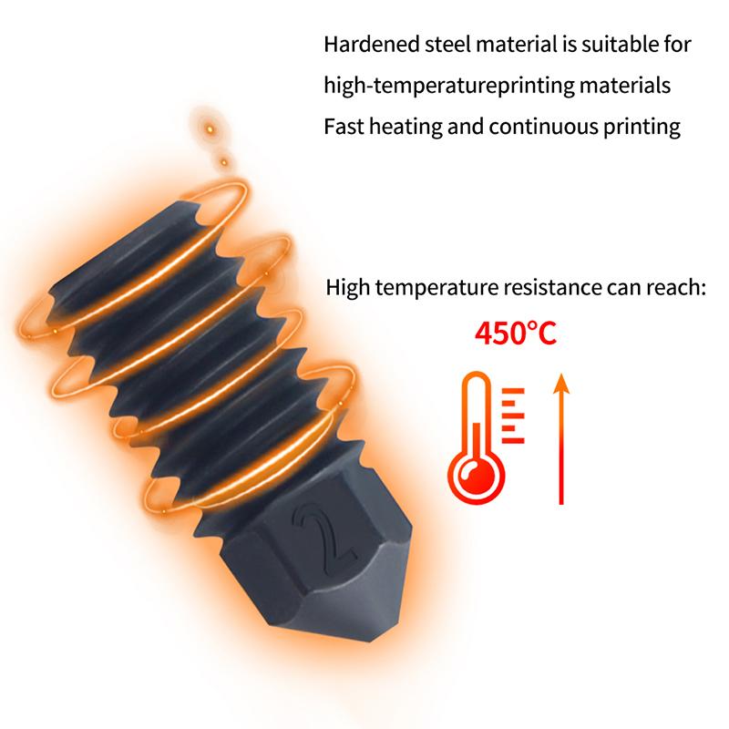 Hot Sale! Nozzles For Bambu Lab A1 / A1 Mini Nozzle 0.2 0.4 0.6 0.8mm Hardened Steel Nozzle For Bambulab A1 Upgrade Hotend Kit 3