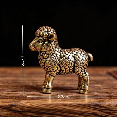 Vintage Goat Statue Desktop Ornament Home Decoration Craft Accessories Lucky Zodiac Animal Sheep Figurine