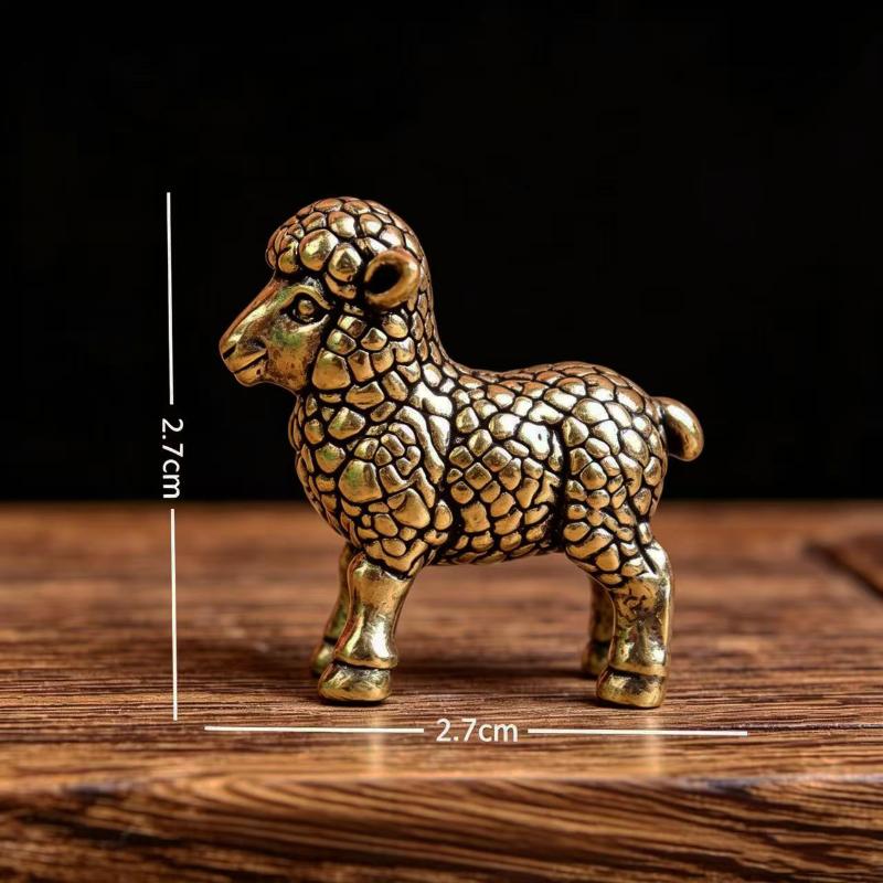 Creative Vintage Goat Statue Zodiac Sheep Figurine Exquisite Desktop Ornament for Home Decor Birthday Holiday Gift