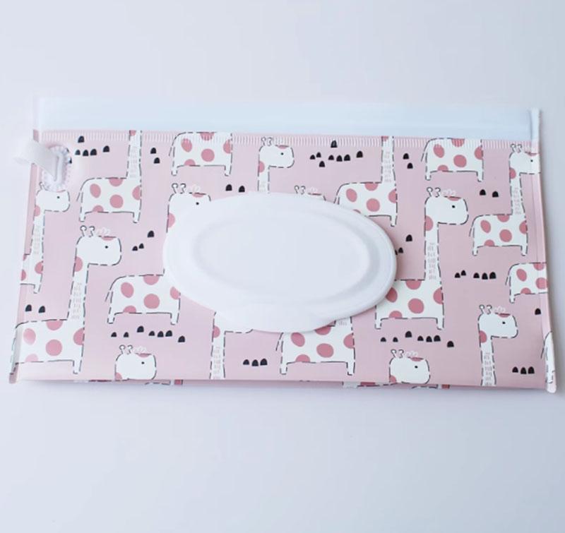 EVA Baby Våtservettpåse Bärbar Våtservetthållare Fodral Fliklock Tryckknapp Återanvändbar Påfyllningsbar Kosmetikpåse Användbar Servettlåda