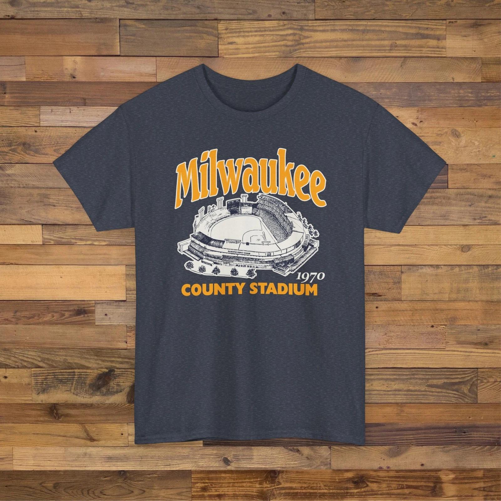 County Stadium 1970 Ballpark T shirt - Milwaukee Brewers Baseball 2XL