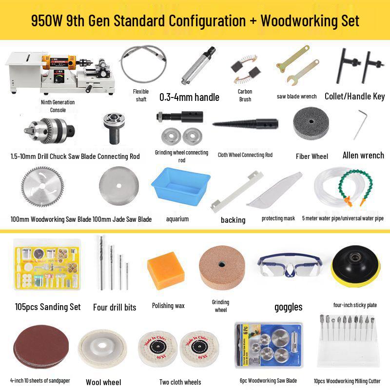 Multi-Functional Electric Bench Grinder: Jade, Woodworking Polisher, Engraver, Cutter, Drill.